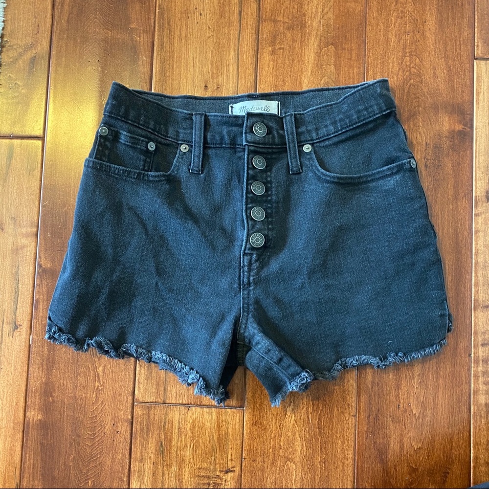 High Rise Madewell Shorts, Black - Size 25